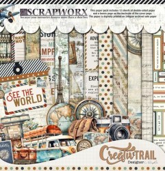 Scrapworx Collection - See The World - Pattern Paper - 1. Full Pack 12 x 12 - 1. Side A - Front Cover (Copy)